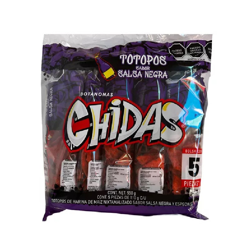 Totopos Salsa Negra - Chidas | Bolsa 5 pzas