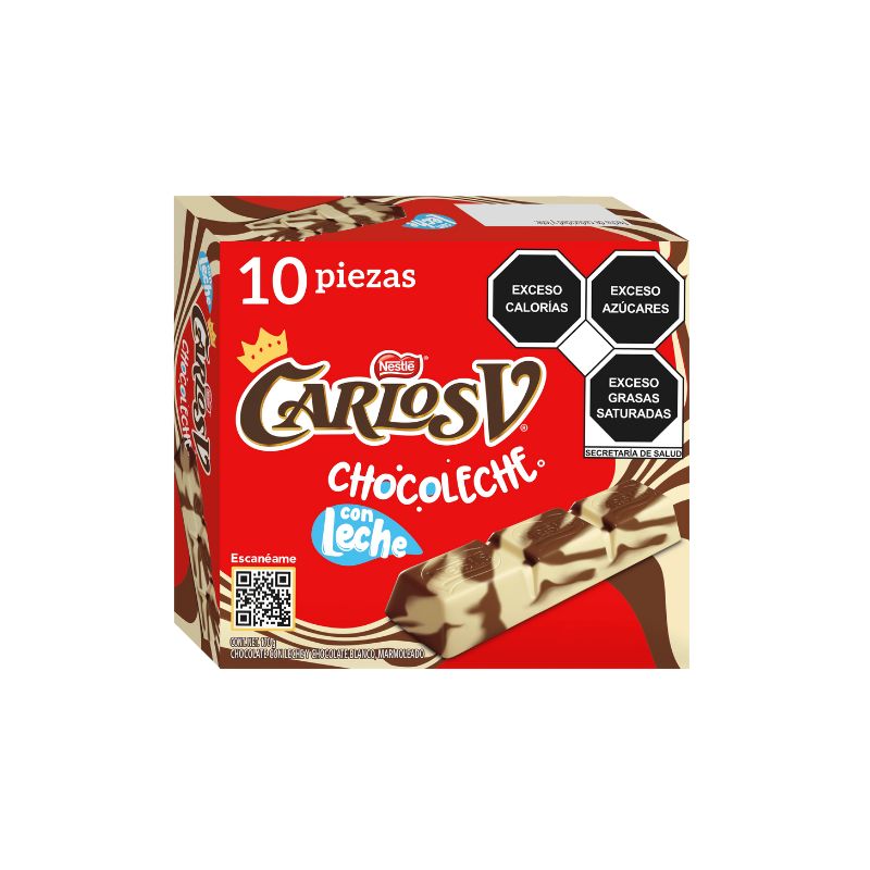 Chocolate Carlos V con Leche 10 pzas