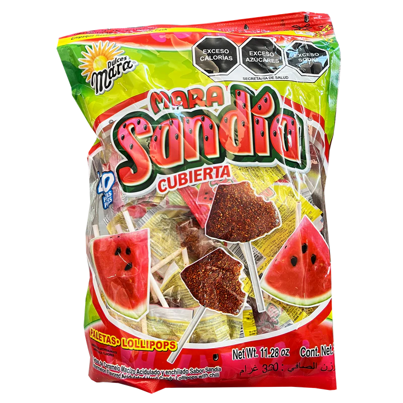 Paletas sabor sandía con chile, bolsa con 40 piezas de 320 g