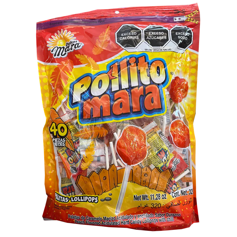 Paletas Pollito Mara, bolsa con 40 piezas de 320 g