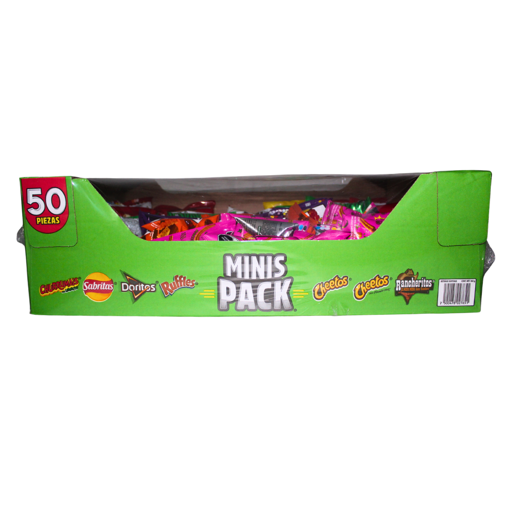 Botanas Surtidas Sabritas - Minis Pack | Caja 50 pzas 963 g