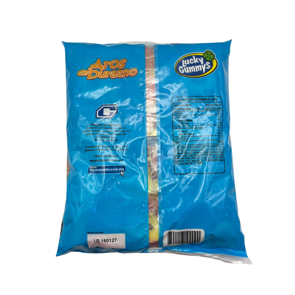 Gomitas Aros de Durazno - Lucky Gummy | Bolsa 1 kg