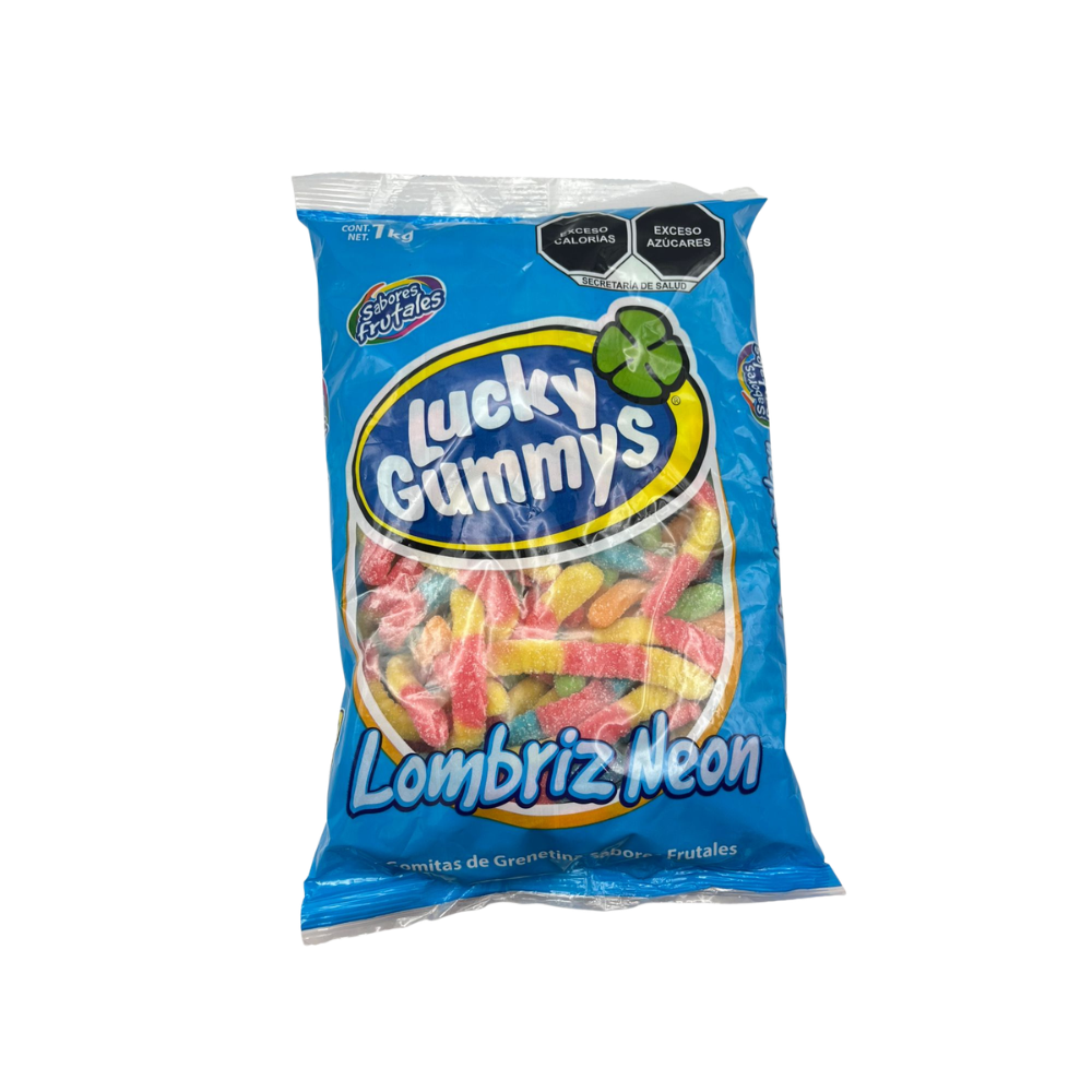 Gomitas Lombriz Neón - Lucky Gummy | Bolsa 1 kg