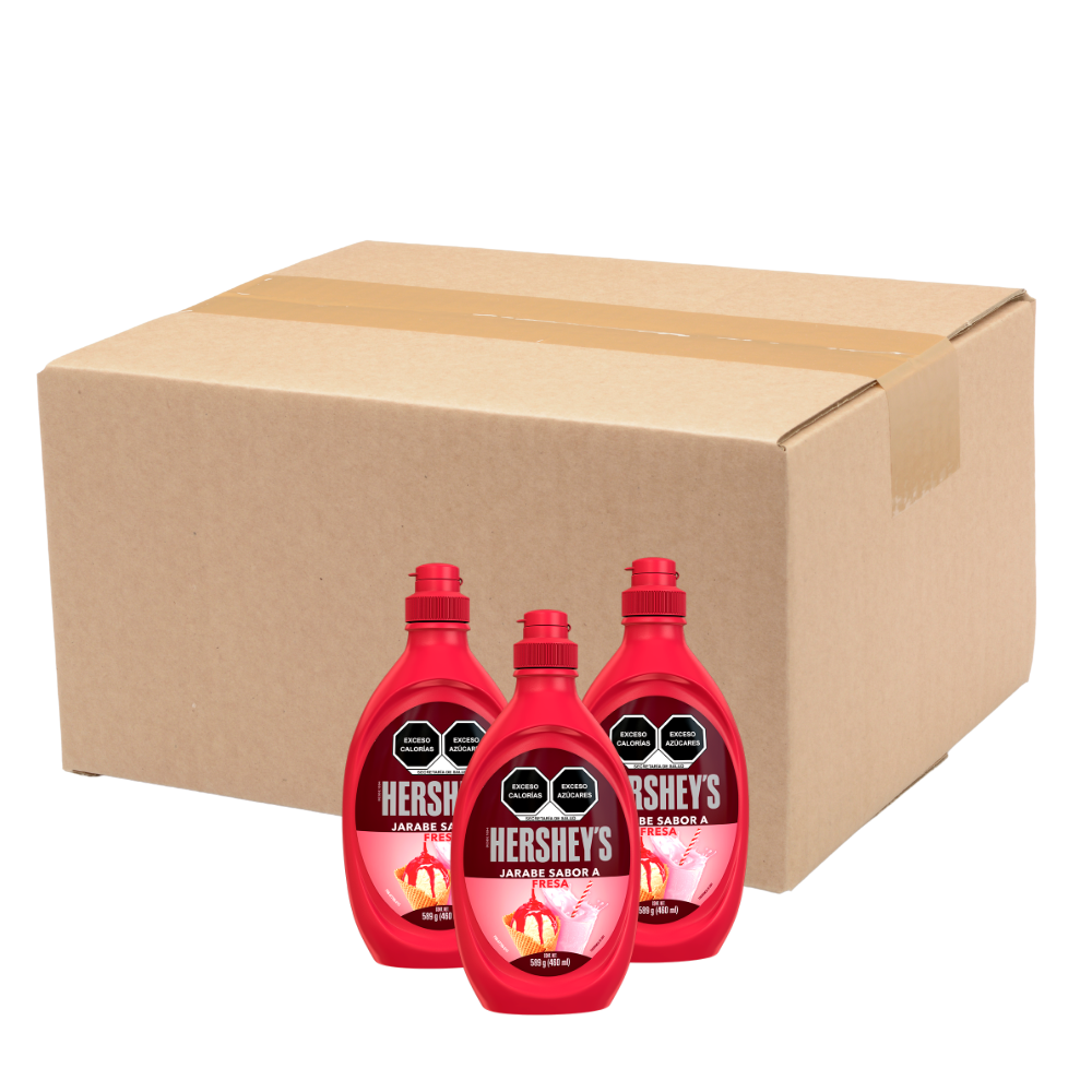 Jarabe sabor Fresa Hershey's | Caja con 6 botellas de 589 g