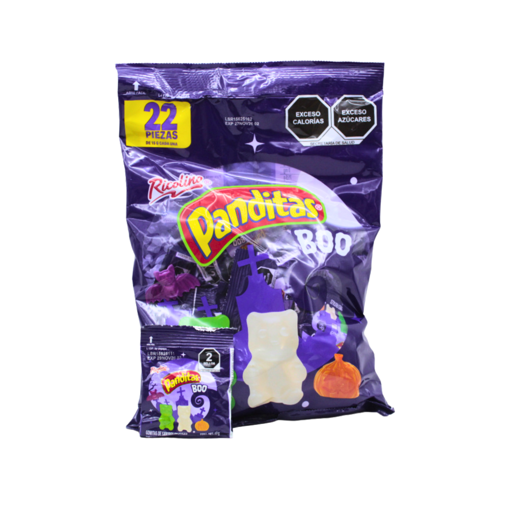 Gomitas Ricolino Panditas Boo 15 g | Bolsa 22 sobres