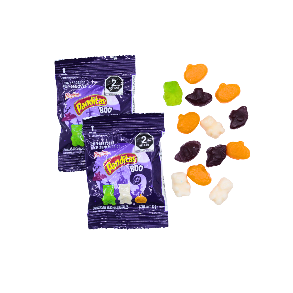 Gomitas Ricolino Panditas Boo 15 g | Bolsa 22 sobres