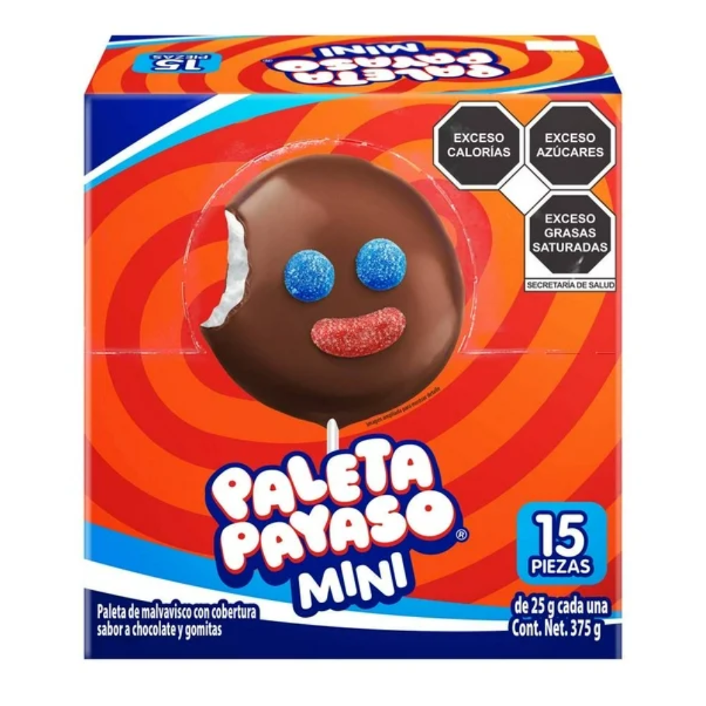 Paleta Payaso Mini Ricolino | Caja 15 Pzas