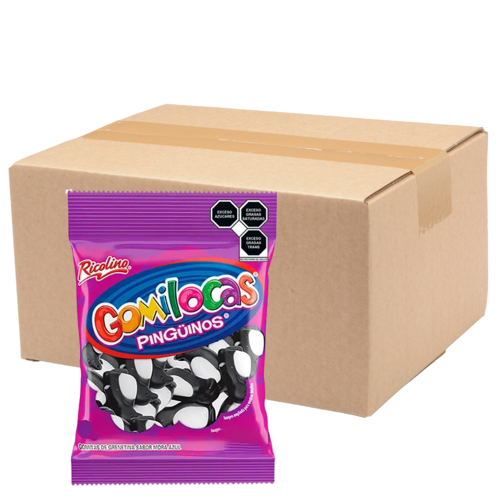 Gomilocas Pingüinos Ricolino | Caja Mayoreo