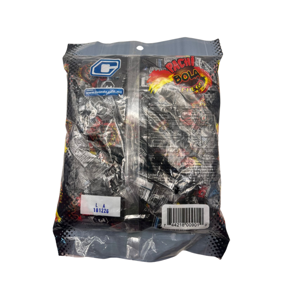 Pachi Bola Fuego sabor picante en presentación de 25 piezas de 16 g.