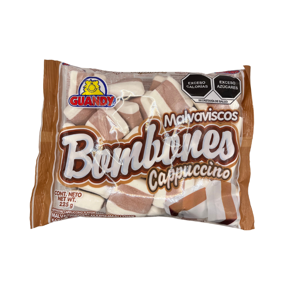 Bombones Guandy sabor cappuccino cubiertos con chocolate en bolsa de 225 g.