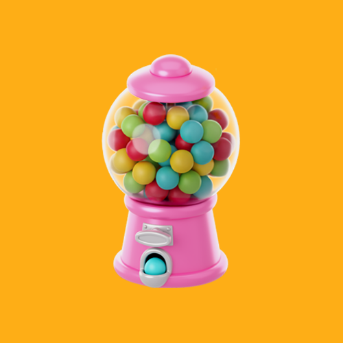 Chicles Saurio con sabores frutales surtidos en bolsa con 120 piezas.
