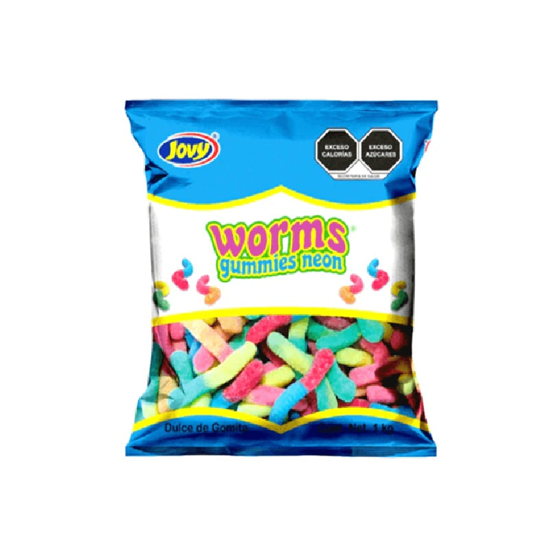 Gomitas Jovy Crazy Gummy Gusano Neón 1 kg