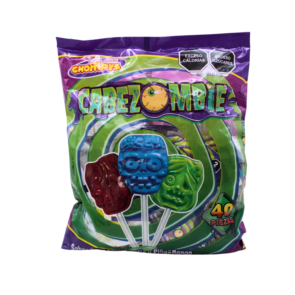 Paletas Chompys Cabezombie | Bolsa 40 pzas