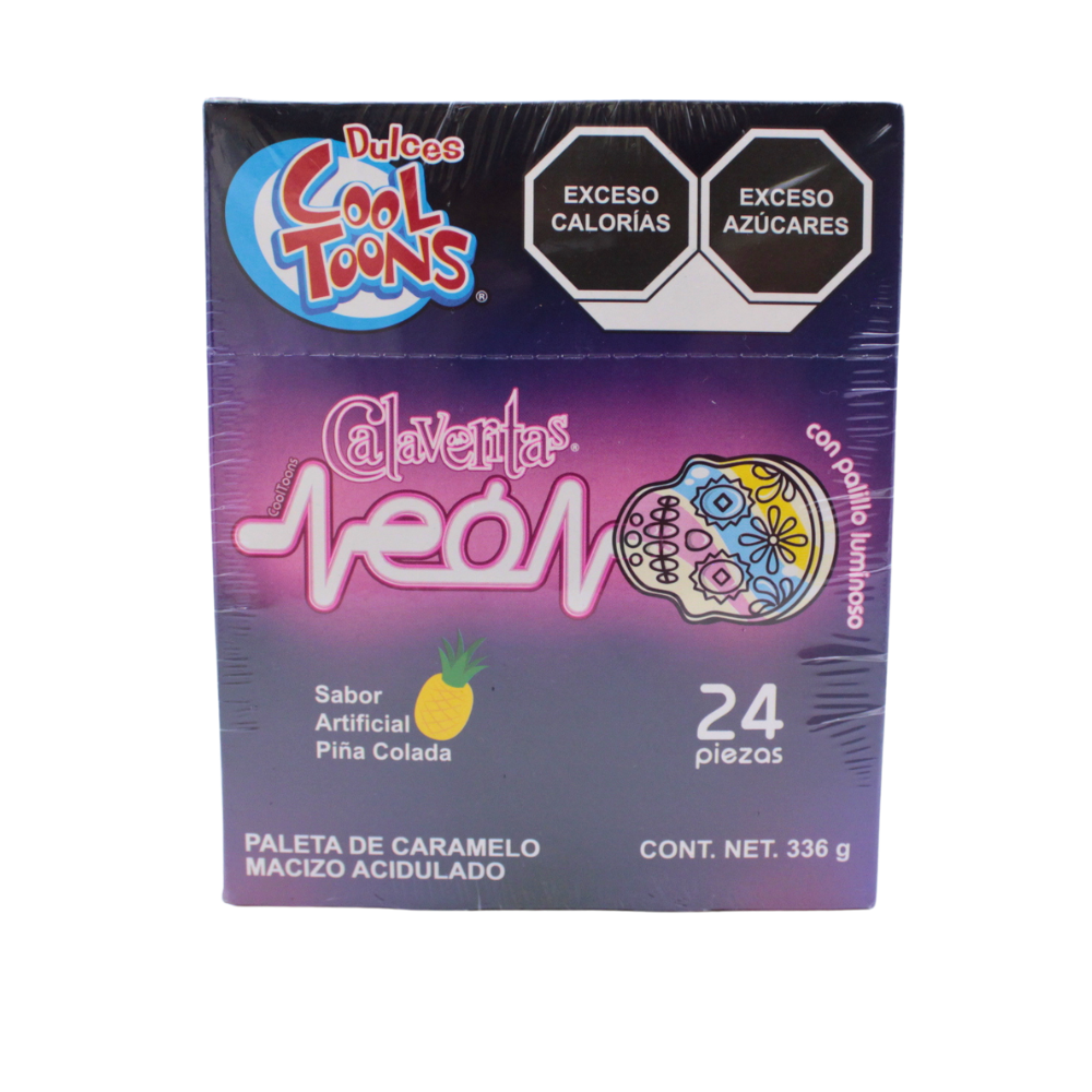 Paletas Luminosas Calaveritas Cool Toons | Caja 24 pzas