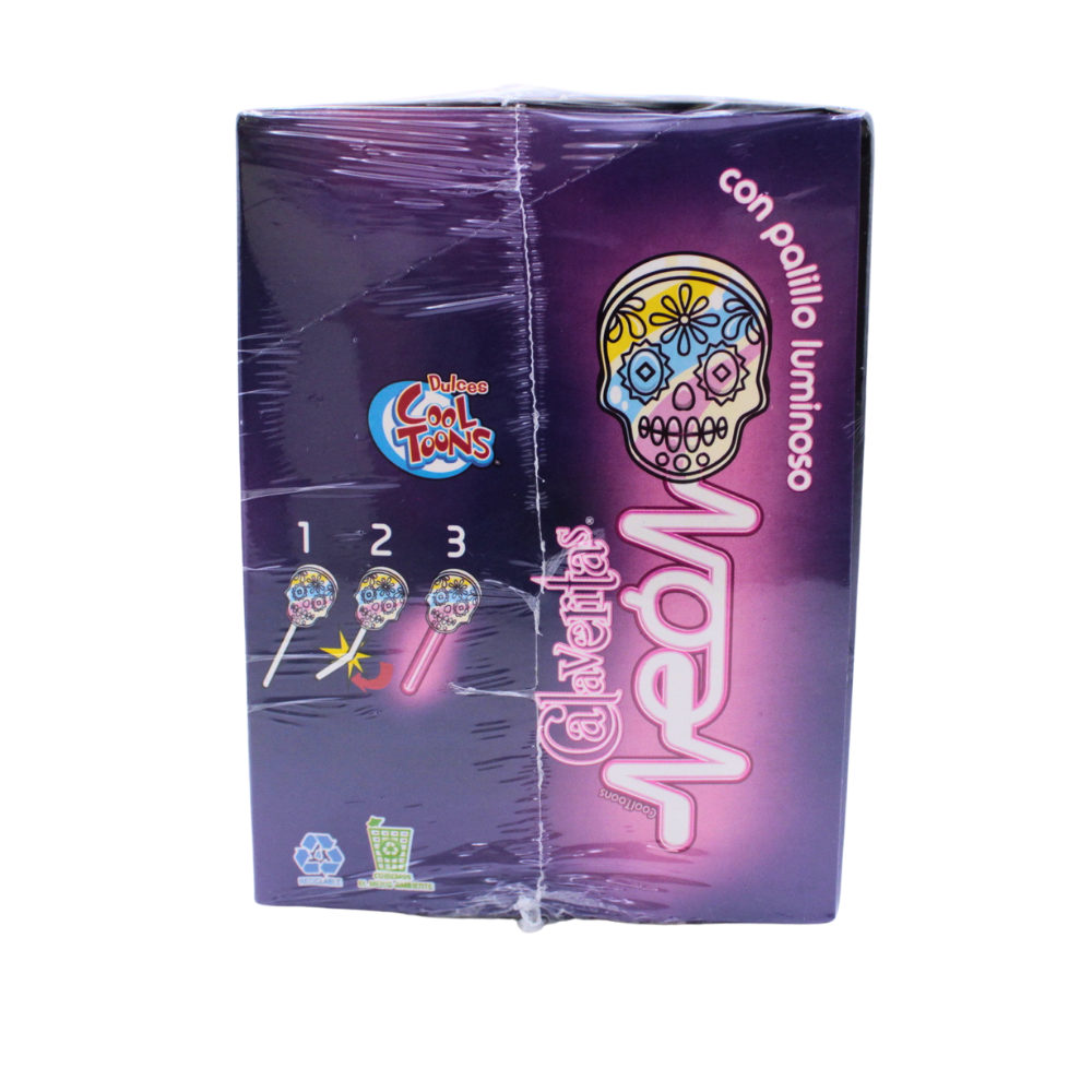 Paletas Luminosas Calaveritas Cool Toons | Caja 24 pzas