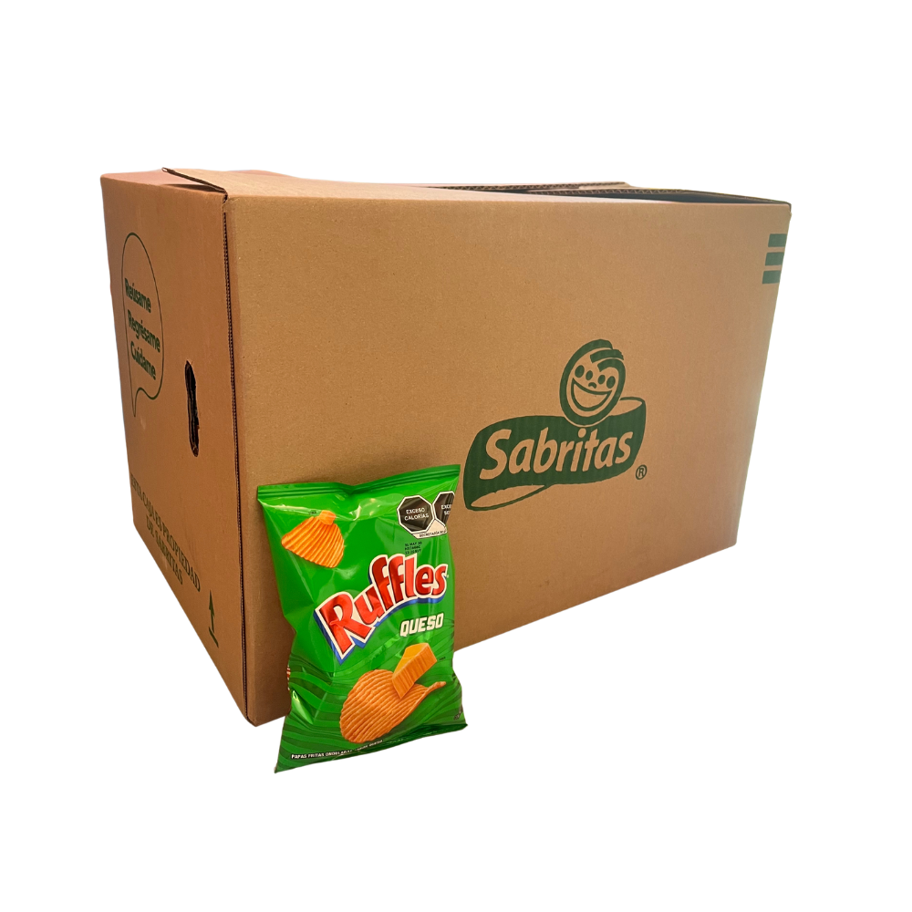 Caja de papas Ruffles al mayoreo en presentación individual