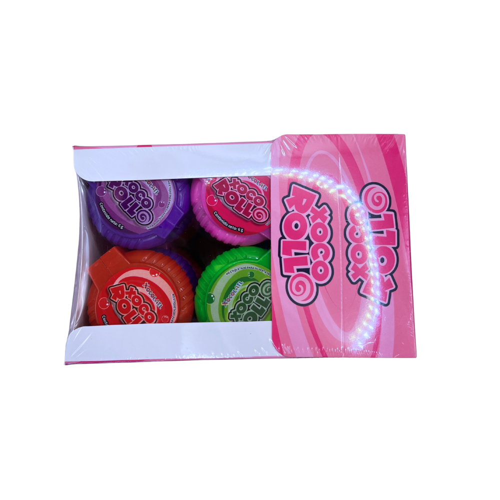 Chicle Rollo Loco en rollo con tatuaje para niños, presentación de 30 piezas y 180 g.