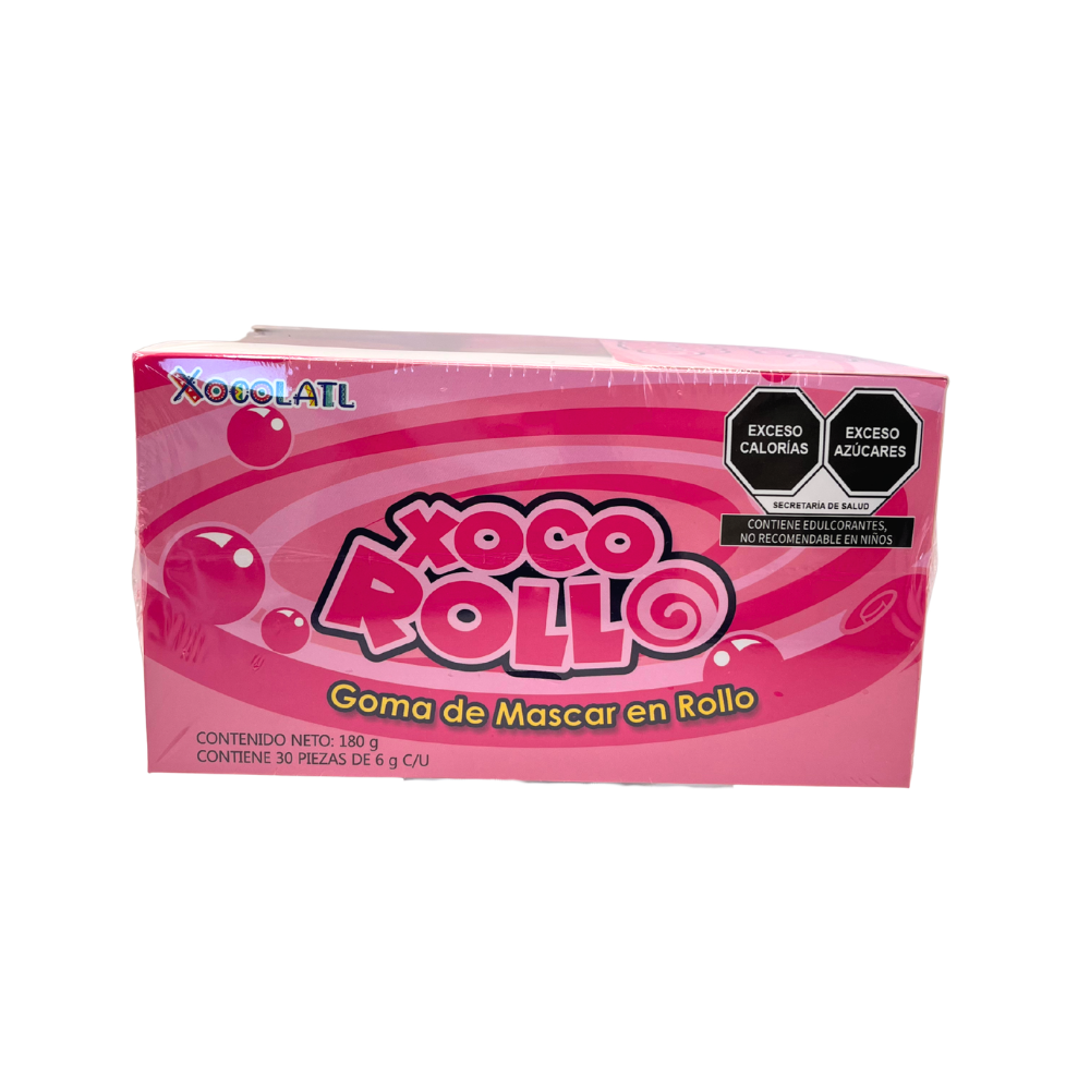 Chicle Rollo Loco con tatuaje infantil incluido, paquete de 30 piezas ideal para dulcerías.