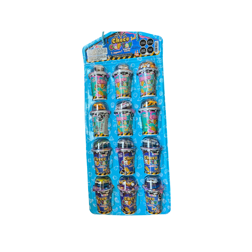 Choco Hubin Vasito Cop toy tira sutida de 12 piezas de 31g 