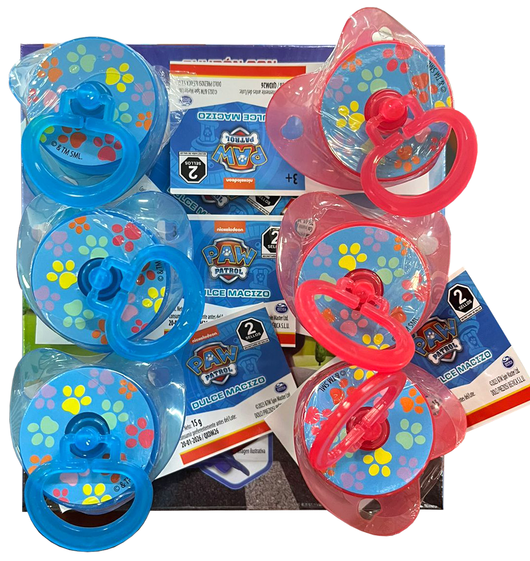 Caramelo Chupón Dolci Paw Patrol para Niño y Niña - Bolsa 6 pzas