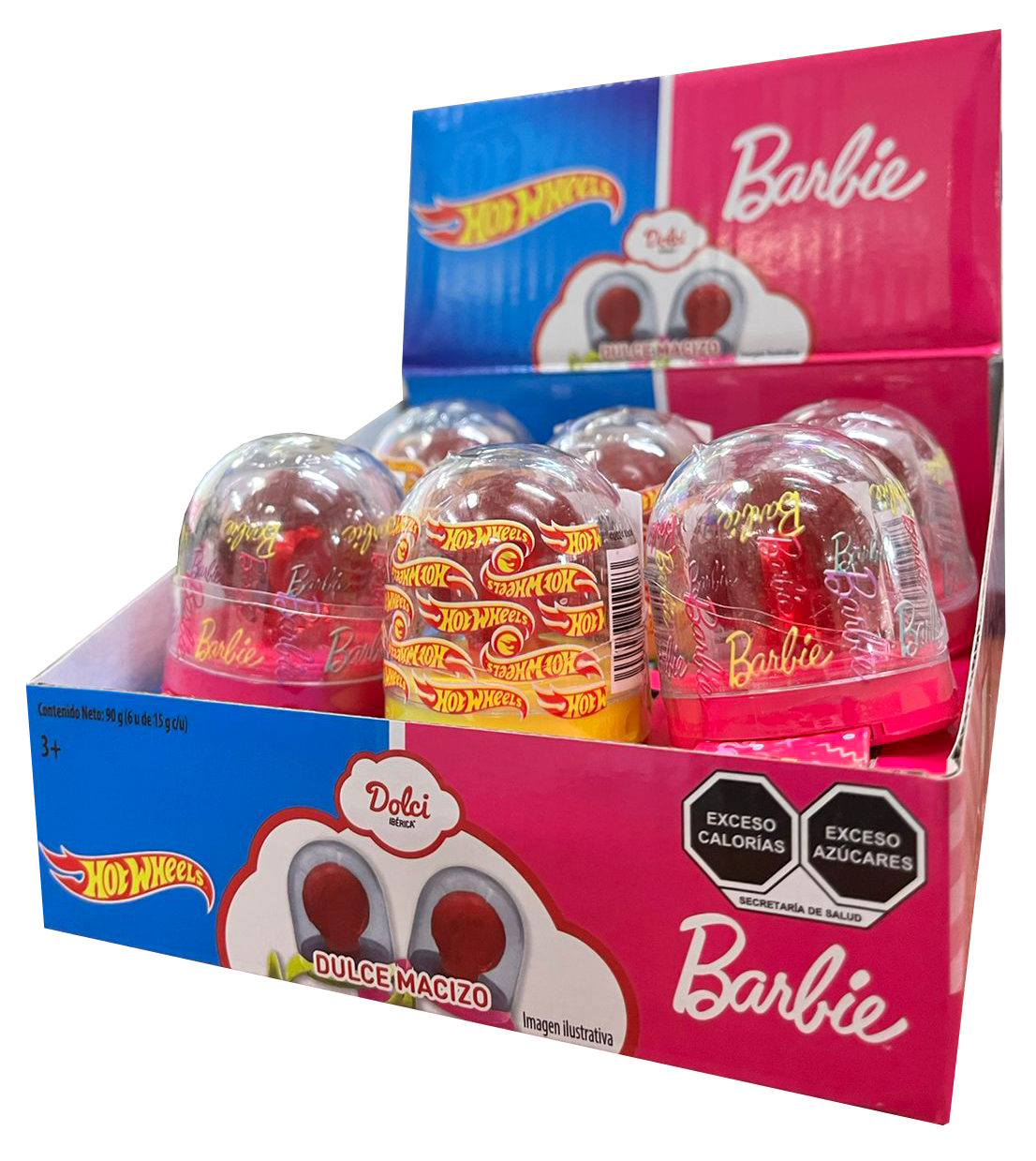 Reloj de Caramelo Dolci | Hot Wheels & Barbie | Paq de 6 pzas
