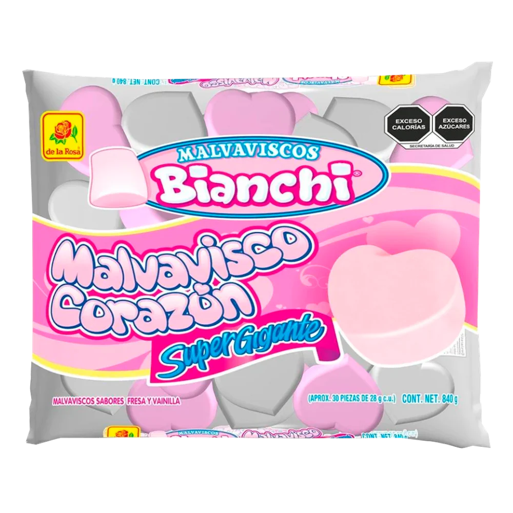 Imagen de productos De La Rosa, como dulces tradicionales mexicanos, incluyendo opciones como mazapanes, pulpas, caramelos, gomitas, malvaviscos, paletas, bombones y chocolates, en diversas presentaciones individuales o en bolsa, con empaques coloridos característicos de la marca.