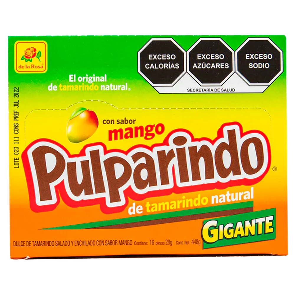 Imagen de productos De La Rosa, como dulces tradicionales mexicanos, incluyendo opciones como mazapanes, pulpas, caramelos, gomitas, malvaviscos, paletas, bombones y chocolates, en diversas presentaciones individuales o en bolsa, con empaques coloridos característicos de la marca.