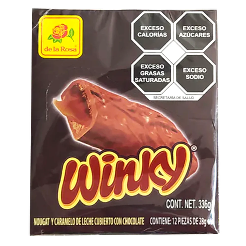 Imagen de productos De La Rosa, como dulces tradicionales mexicanos, incluyendo opciones como mazapanes, pulpas, caramelos, gomitas, malvaviscos, paletas, bombones y chocolates, en diversas presentaciones individuales o en bolsa, con empaques coloridos característicos de la marca.