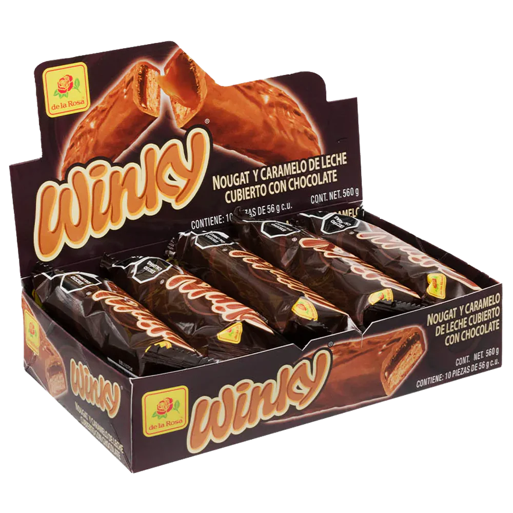 Imagen de productos De La Rosa, como dulces tradicionales mexicanos, incluyendo opciones como mazapanes, pulpas, caramelos, gomitas, malvaviscos, paletas, bombones y chocolates, en diversas presentaciones individuales o en bolsa, con empaques coloridos característicos de la marca.