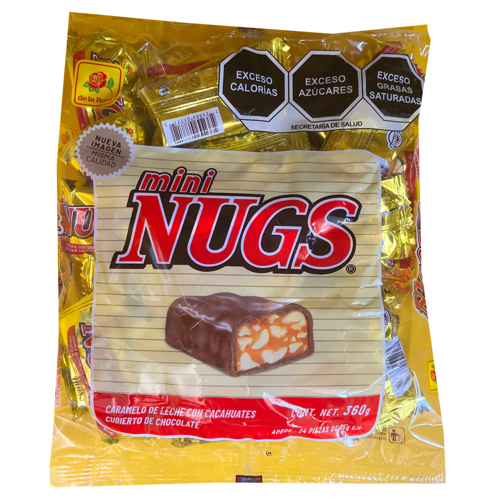 Imagen de productos De La Rosa, como dulces tradicionales mexicanos, incluyendo opciones como mazapanes, pulpas, caramelos, gomitas, malvaviscos, paletas, bombones y chocolates, en diversas presentaciones individuales o en bolsa, con empaques coloridos caracterÃ­sticos de la marca.