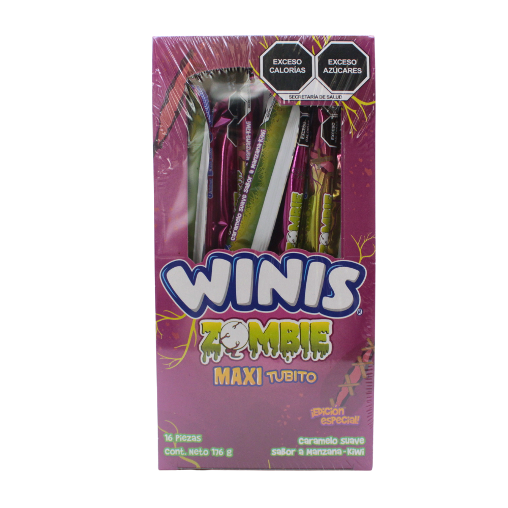 Winis Zombie | Caramelo Suave sabor Uva | Caja 16 pzas