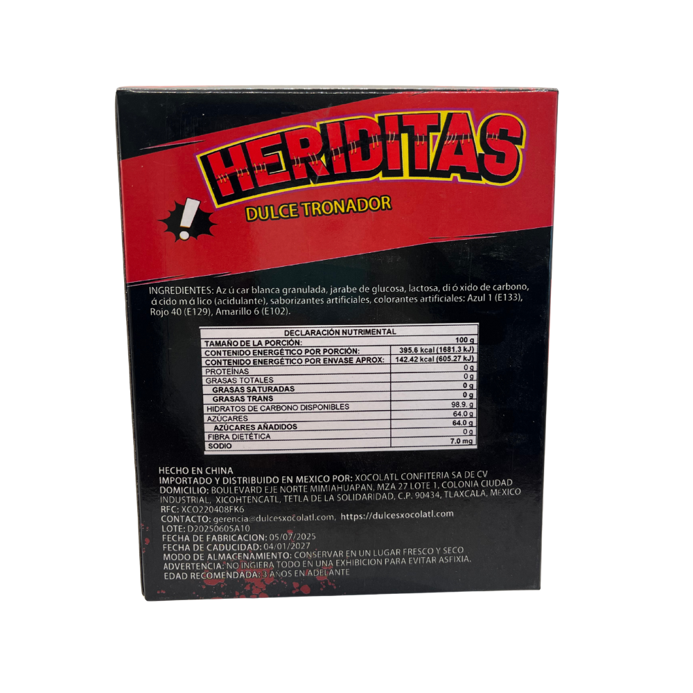 . Dulce Heriditas Tatto tipo tronador con 36 piezas, perfecto para botanas y venta por pieza.