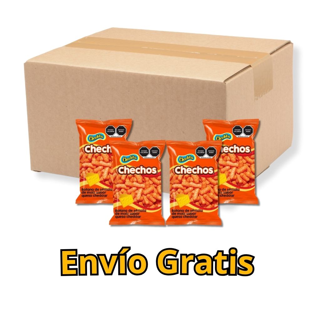 Chechos de Queso 12 g Medianos | Caja con 4 bolsas de 25 pzas