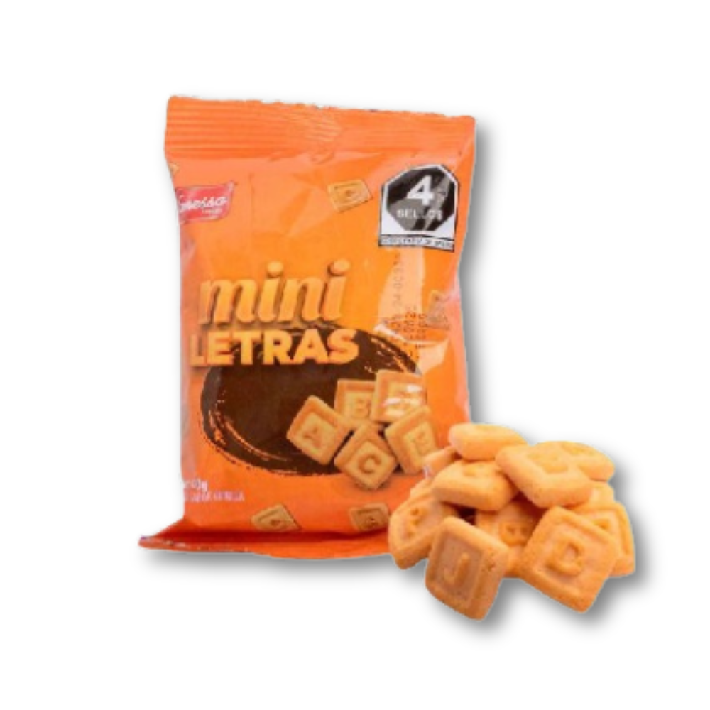 Galletas Mini Letras Vanessa | Tira 10 pzas