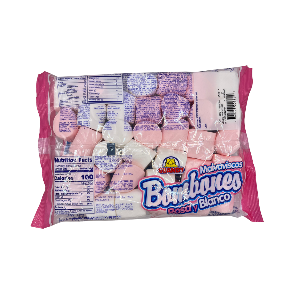 Disfruta los bombones Guandy sabor fresa con textura ligera y dulce sabor frutal. Su empaque en bolsa de 225 g es ideal para reuniones, fiestas o postres.