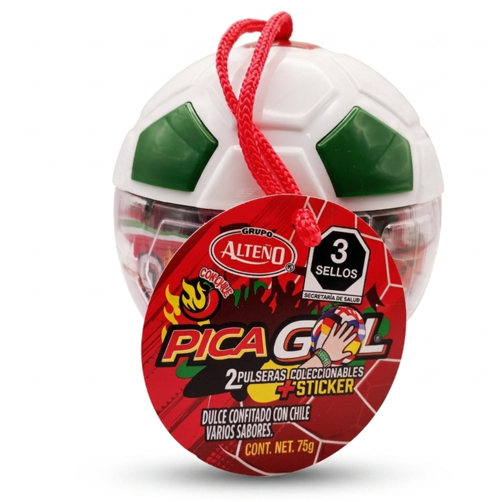 Dulce Confitado Pica Gol La Alteña Balón Futbol Con 15 Pzas