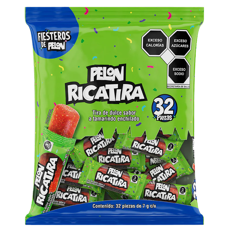 Pelón Rica Tira - Dule sabor Tamarindo | Bolsa 32 pzas 224 g