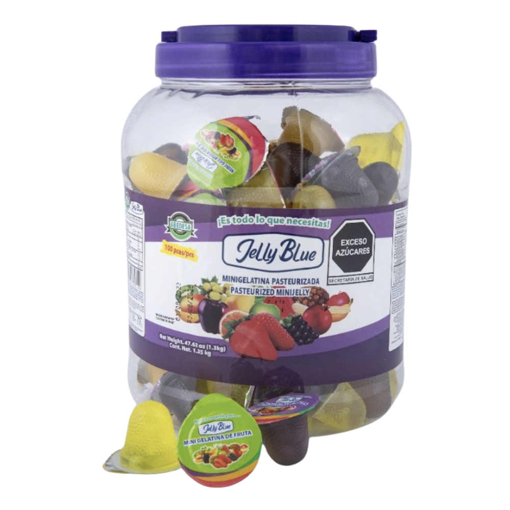 GELATINA MINI JELLY BLUE ABEDESA | VITROLERO 100 PIEZAS