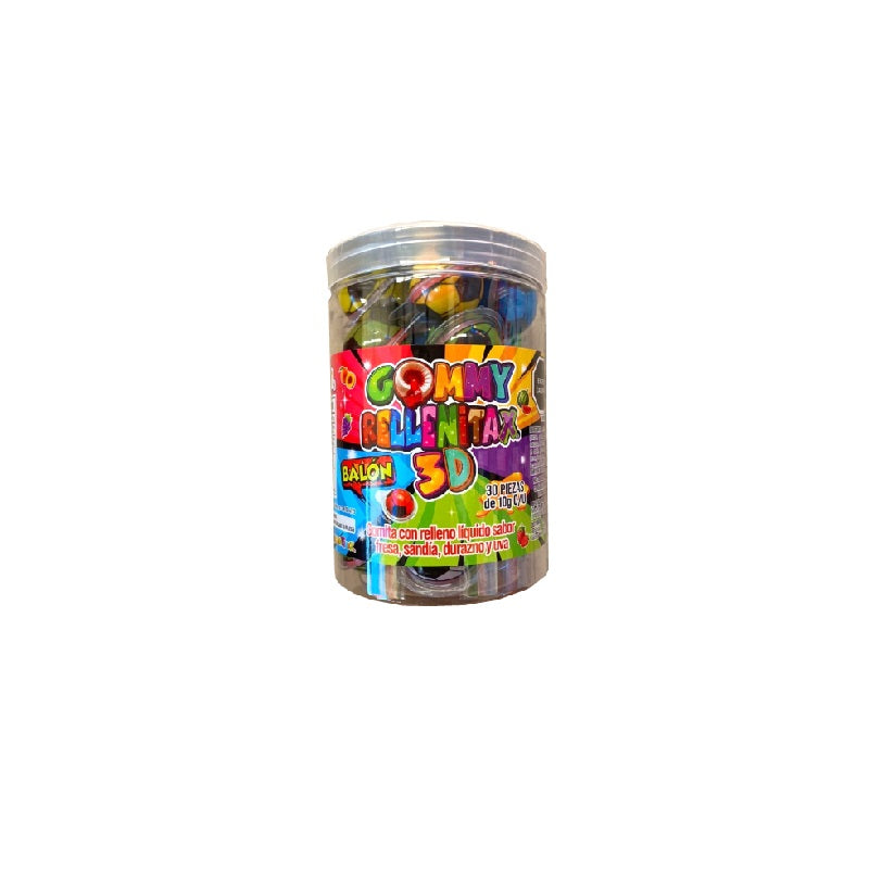 Gommy Rellenitax 3D Hubin Balón 10 g 30 pz