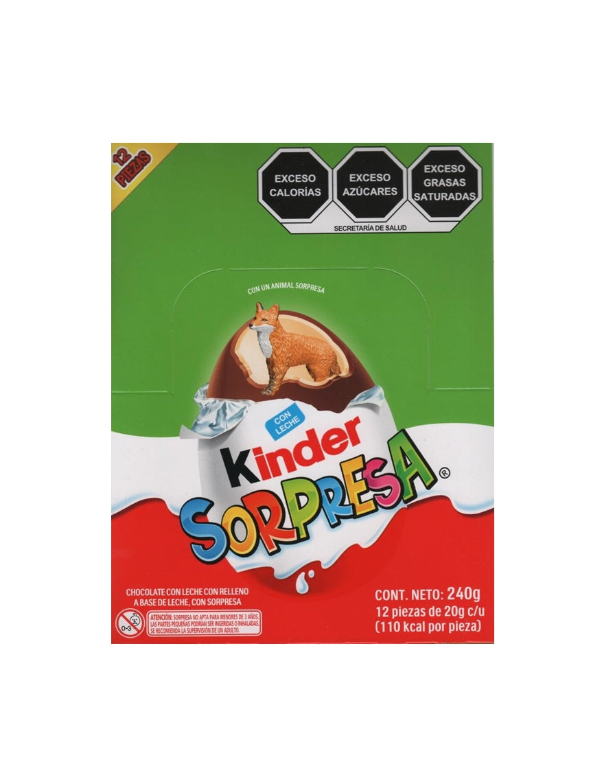 Huevito Kinder Sorpresa Animales 12 pz