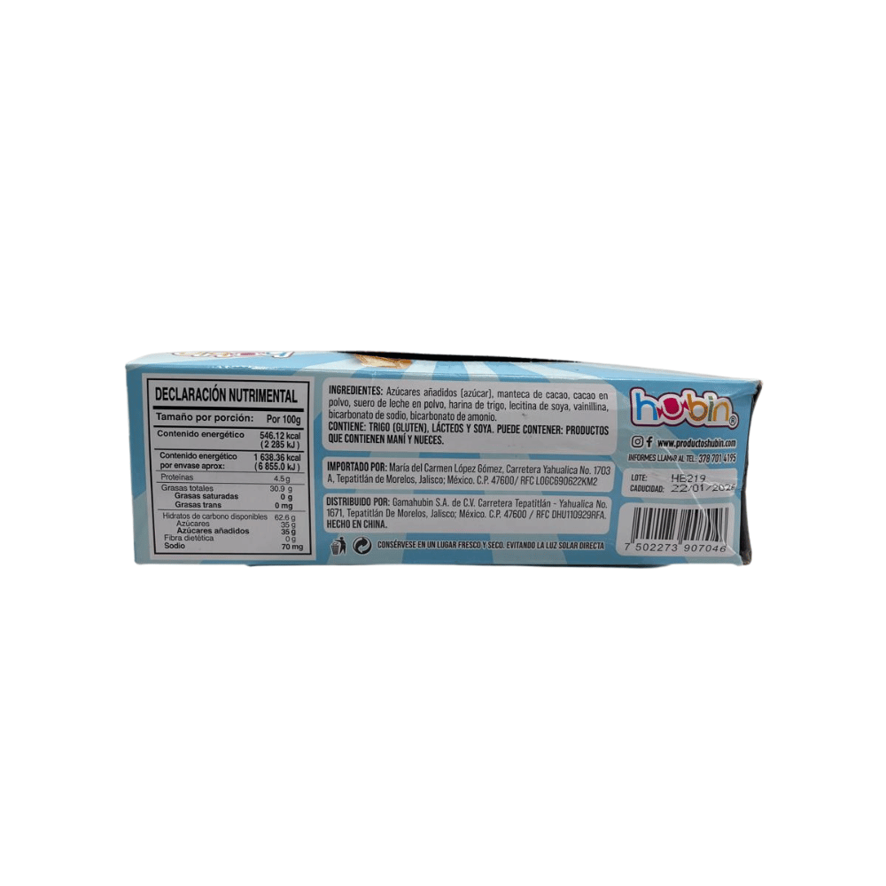 Galleta Capriccio Hubin sabor leche con textura crujiente, ideal para lunch, 30 unidades.
