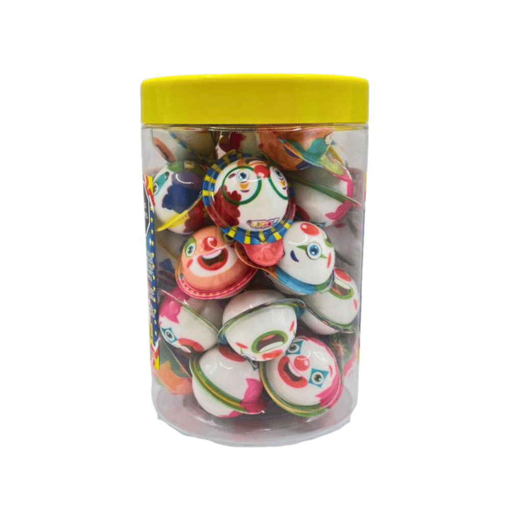 Gomitas 3D Hubin Rellenitax con forma de payasitos y relleno frutal, suaves y dulces, 30 unidades.