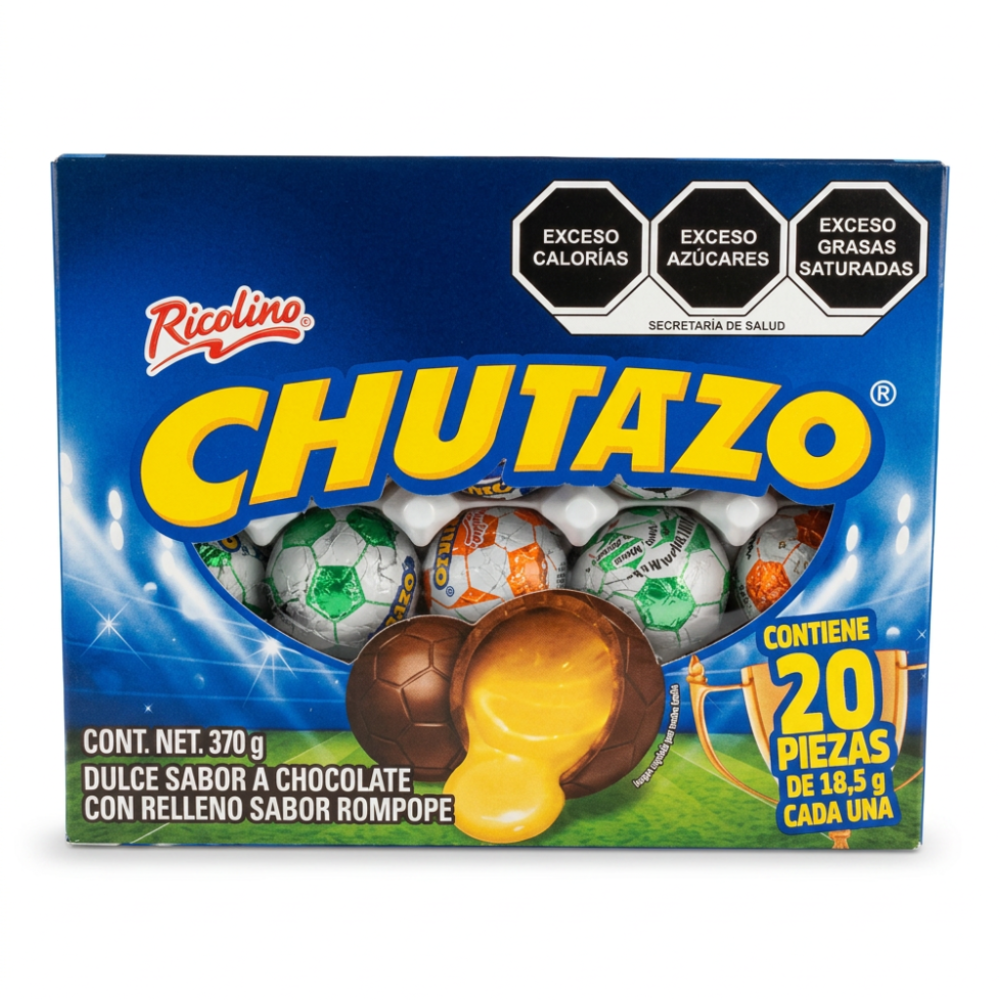 Chocolate Chutazo Ricolino Relleno Rompope Caja Con 20 Pzas
