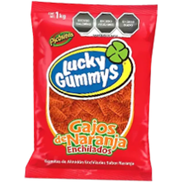 Gomitas Gajos de Naranja Enchilados - Lucky Gummy | Bolsa 1 kg