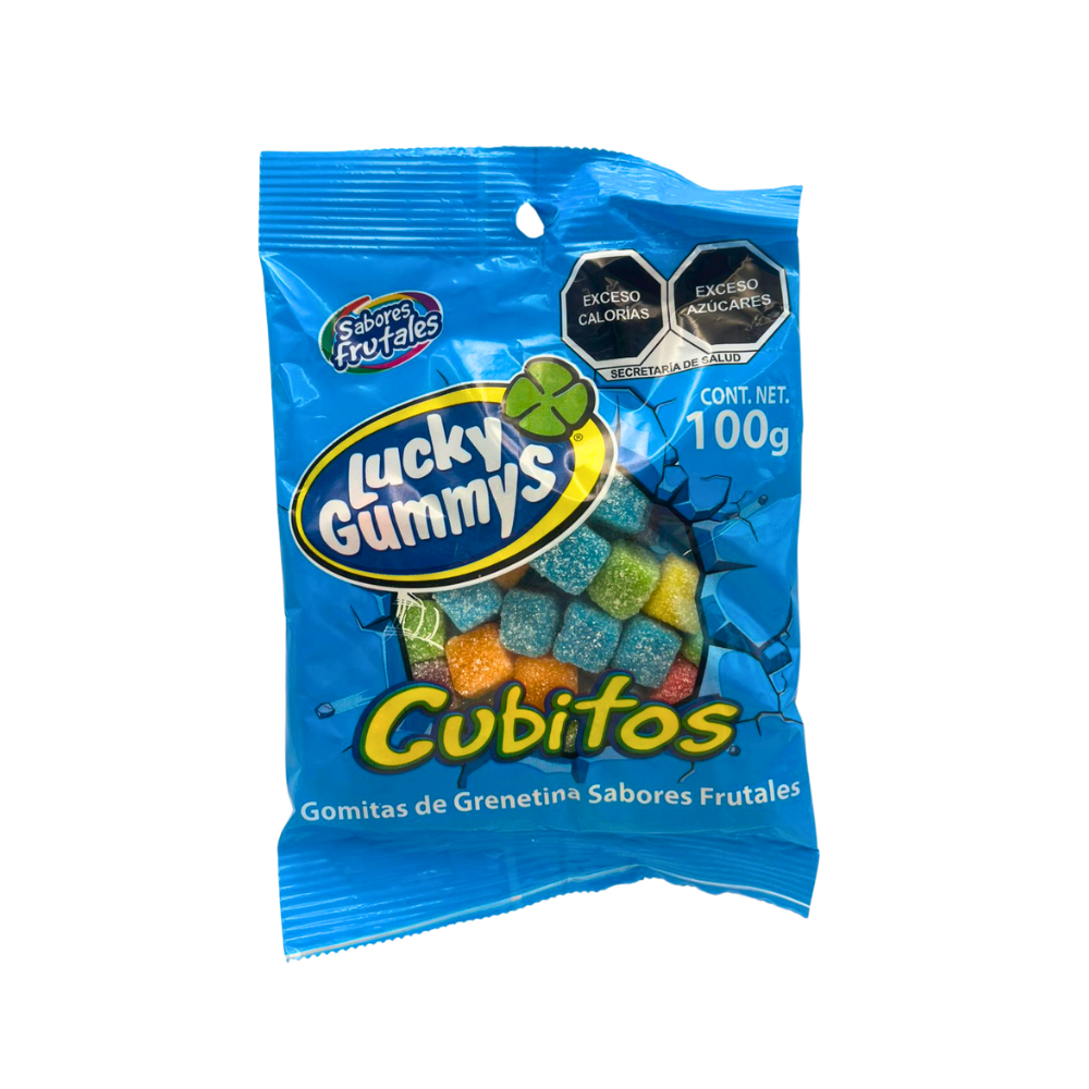 omitas Lucky Gummy Cubitos suaves y dulces con presentación en bolsa de 100 g.