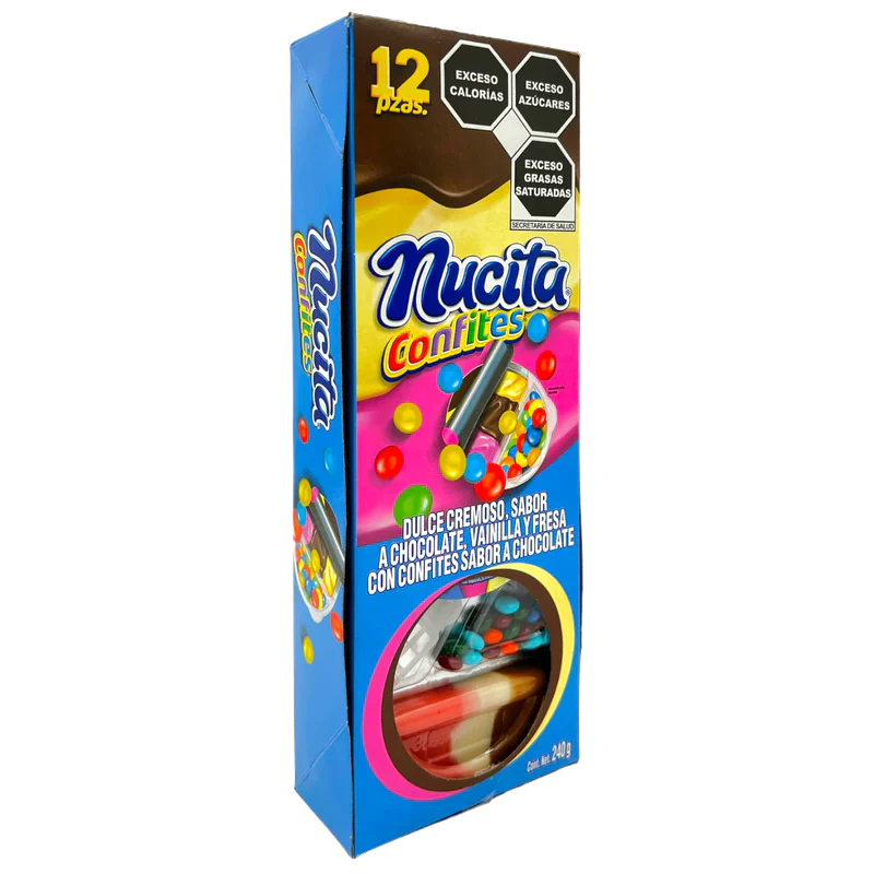 Caja de 12 pzas con Nucita confites. Dulce cremoso con confites.