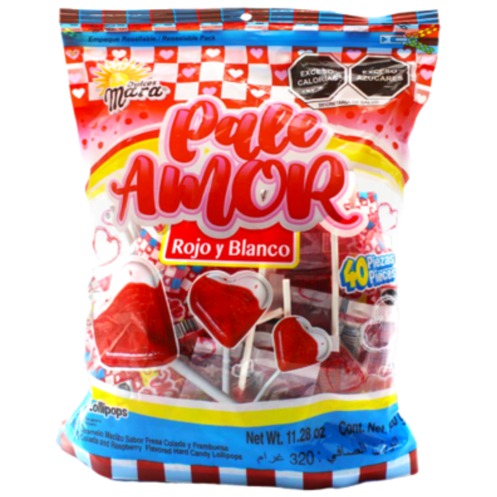 PALETA MARA PALEAMOR ROJO & BLANCO | BOLSA 40 PIEZAS