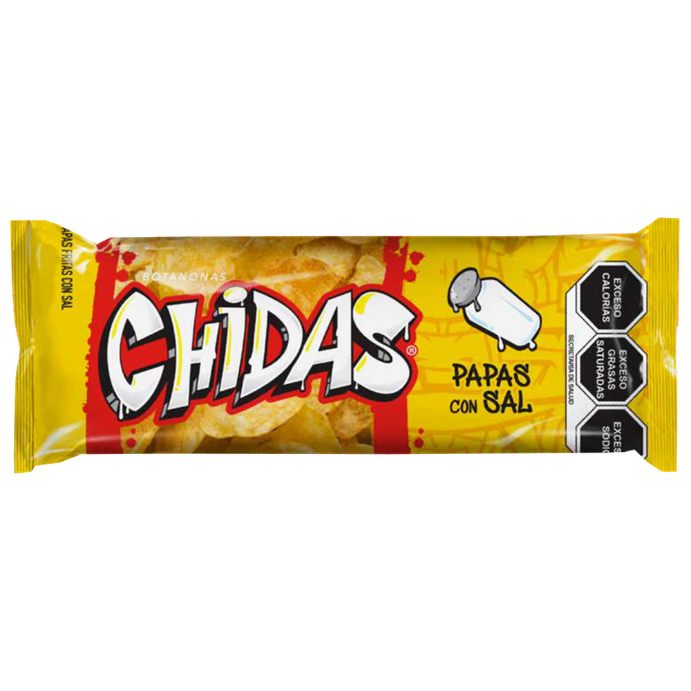 Paquete de 5 bolsas de papas chidas con sal