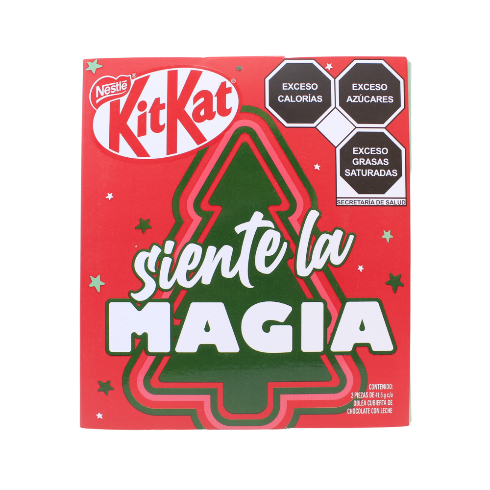 Tarjeta Navideña Kit Kat. Incluye 2 chocolates.