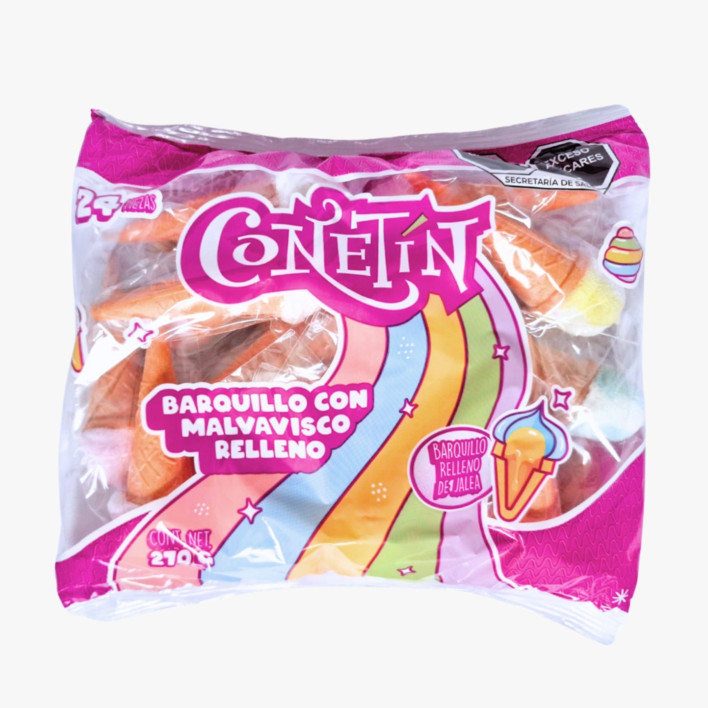 Barquillo con Malvavisco Relleno | Conetín Bolsa 24 pzas